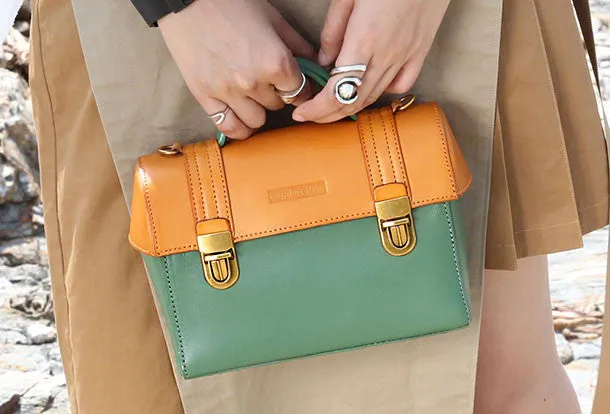 Handmade handbag mini purse leather crossbody bag purse shoulder bag for women
