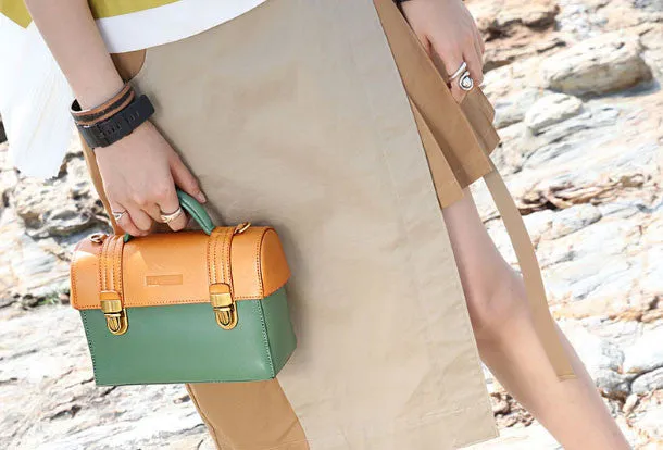 Handmade handbag mini purse leather crossbody bag purse shoulder bag for women