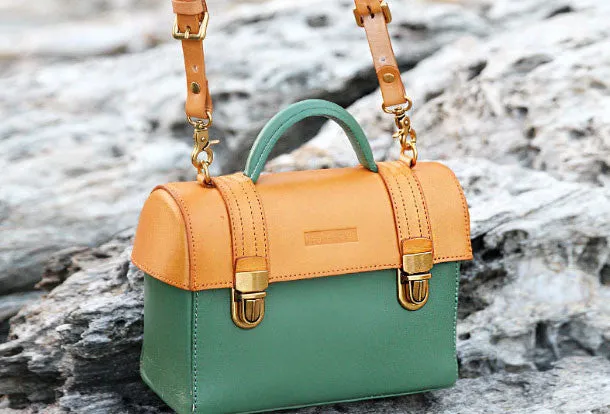 Handmade handbag mini purse leather crossbody bag purse shoulder bag for women