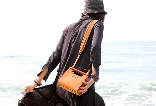 Handmade handbag purse leather crossbody bag purse shoulder bag for women
