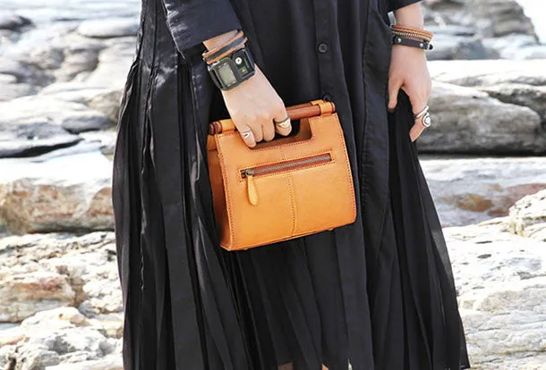 Handmade handbag purse leather crossbody bag purse shoulder bag for women
