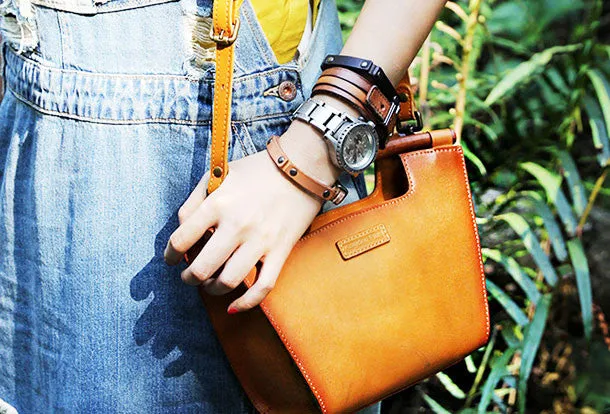 Handmade handbag purse leather crossbody bag purse shoulder bag for women