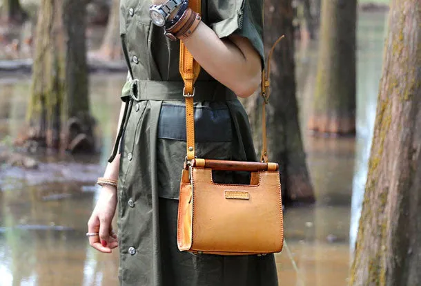 Handmade handbag purse leather crossbody bag purse shoulder bag for women