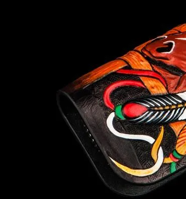 Handmade Leather Biker Mens Cool Car Key Wallet Coin Wallets Pouch Car KeyChain for Men