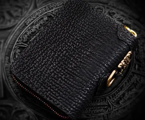 Handmade Leather Biker Wallet Mens Cool Small Chain Wallet billfold Trucker Wallet with Chain