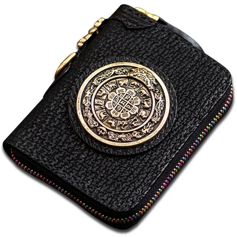 Handmade Leather Biker Wallet Mens Cool Small Chain Wallet billfold Trucker Wallet with Chain
