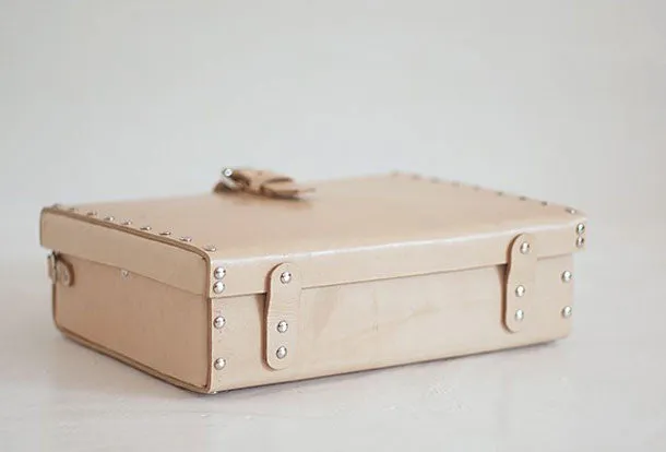 Handmade Leather briefcase small suitcase shoulder bag for crossbody bag