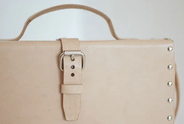 Handmade Leather briefcase small suitcase shoulder bag for crossbody bag