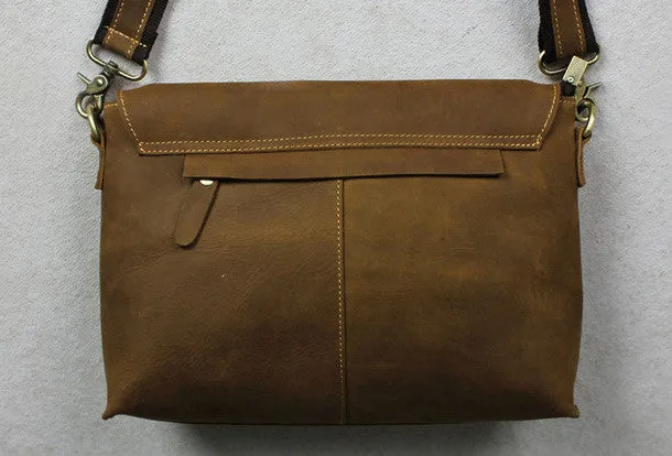 Handmade leather Briefcases men messenger Coffee shoulder bag vintage bag for him