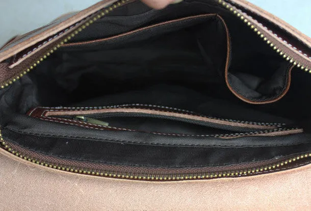 Handmade leather Briefcases men messenger Coffee small shoulder bag vintage bag for him