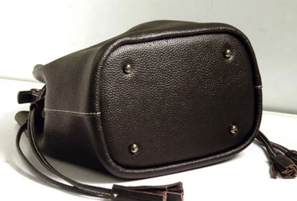 Handmade Leather bucket bag shoulder bag for women leather crossbody bag