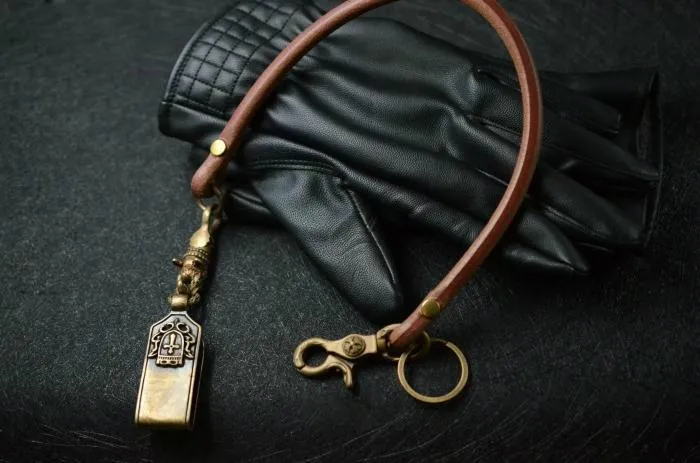 Handmade Leather Cool Punk Rock Cross Wallet Chain Biker Trucker Wallet Chain Trucker Wallet Chain for Men