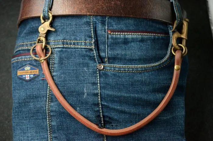 Handmade Leather Cool Punk Rock Wallet Chain Biker Trucker Wallet Chain Trucker Wallet Chain for Men