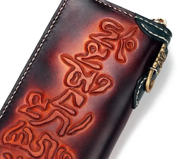 Handmade Leather Eagle Mens Chain Biker Wallet Cool Leather Wallet With Chain Wallets for Men