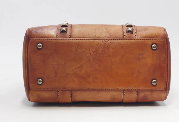 Handmade Leather Handbag Doctor Bag Purse Crossbody Shoulder Bag for Girl Women Lady