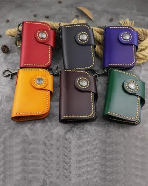 Handmade Leather Key Case Key Wallet Men's Key Holders Car Key Holder Card Holder For Men