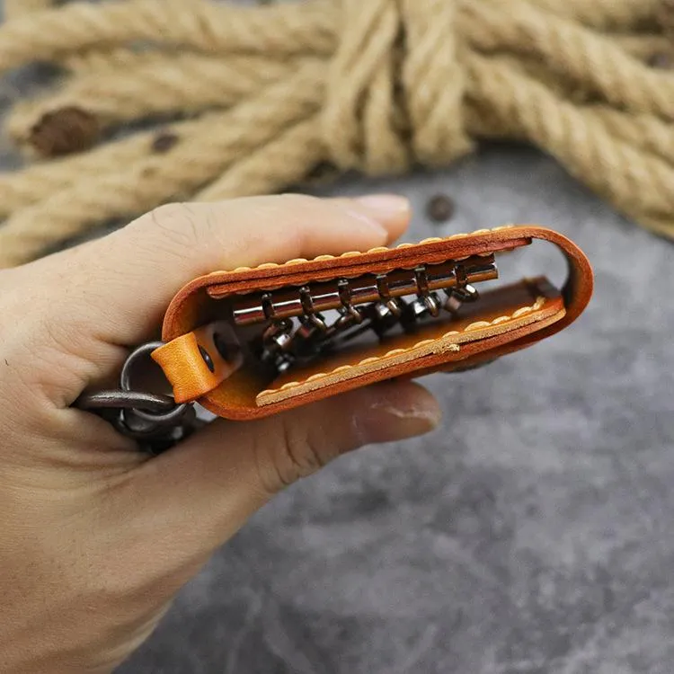 Handmade Leather Key Case Key Wallet Men's Key Holders Car Key Holder Card Holder For Men
