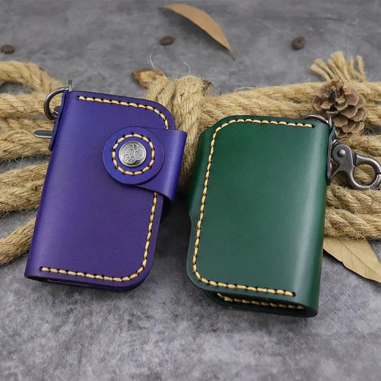 Handmade Leather Key Case Key Wallet Men's Key Holders Car Key Holder Card Holder For Men