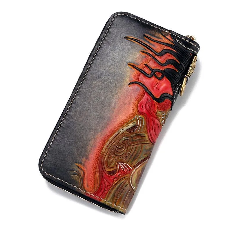 Handmade Leather Mah??k??la Mens Chain Biker Wallet Cool Leather Wallet With Chain Wallets for Men