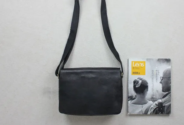 Handmade leather men Briefcase messenger Brown Black shoulder bag vintage bag for him