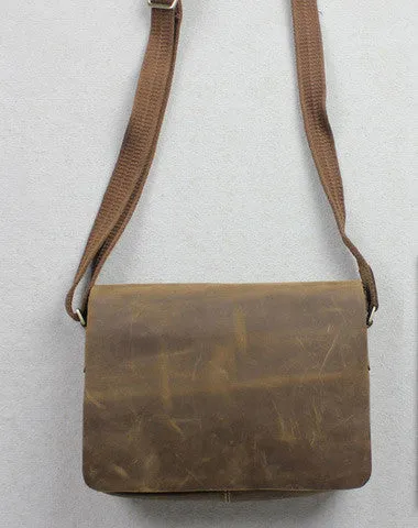 Handmade leather men Briefcase messenger Brown Black shoulder bag vintage bag for him