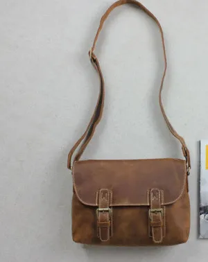 Handmade leather men Briefcase messenger Brown  shoulder bag vintage bag for him