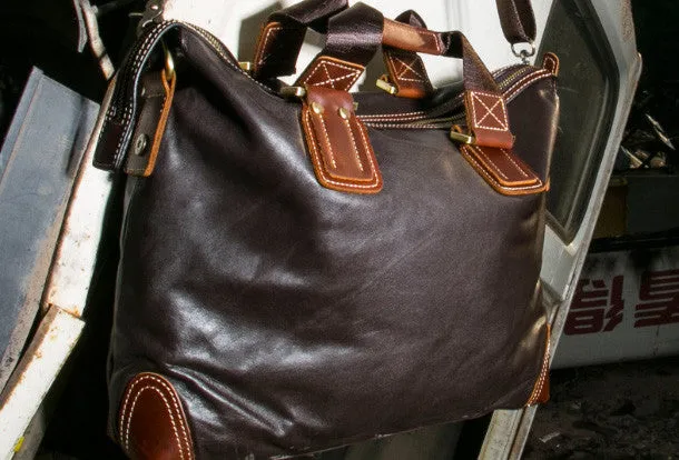 Handmade leather men Briefcase messenger vintage shoulder laptop bag vintage bag
