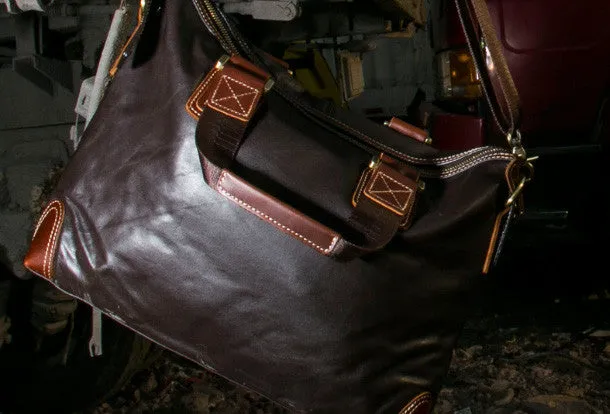 Handmade leather men Briefcase messenger vintage shoulder laptop bag vintage bag