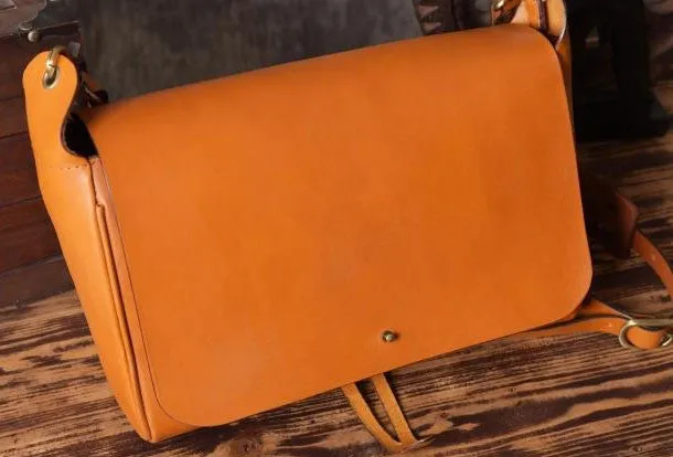 Handmade leather men Briefcase messenger vintage shoulder laptop bag vintage bag