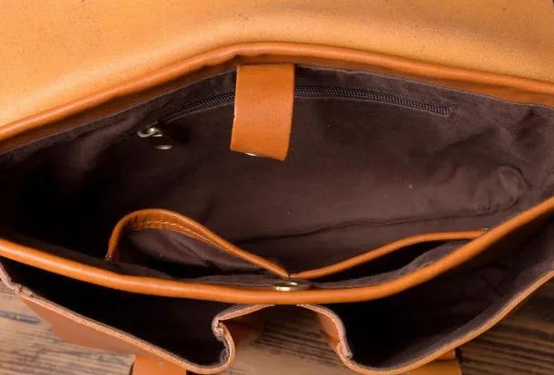 Handmade leather men Briefcase messenger vintage shoulder laptop bag vintage bag