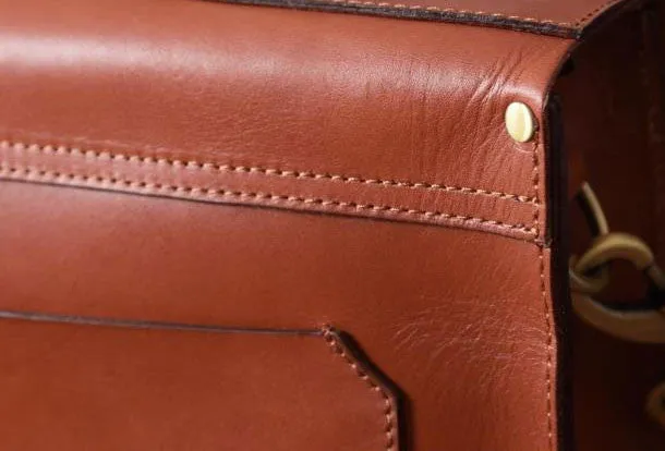 Handmade leather men Briefcase messenger vintage shoulder laptop bag vintage bag