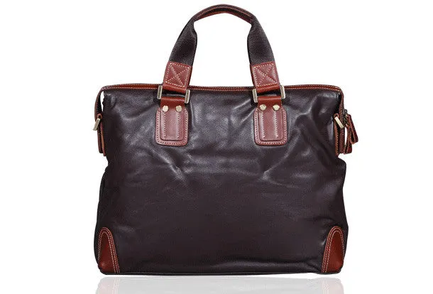Handmade leather men Briefcase messenger vintage shoulder laptop bag vintage bag