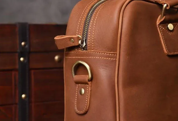 Handmade leather men Briefcase messenger vintage shoulder laptop bag vintage bag
