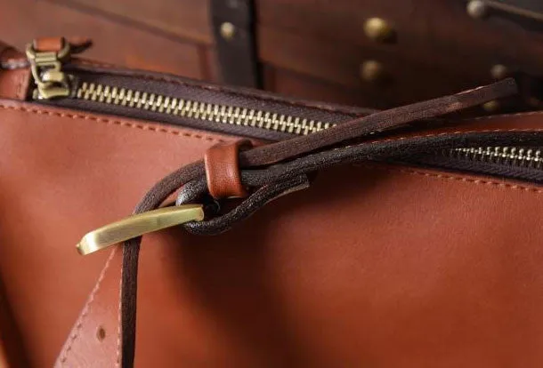 Handmade leather men Briefcase messenger vintage shoulder laptop bag vintage bag