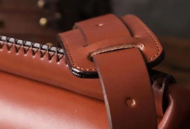 Handmade leather men Briefcase messenger vintage shoulder laptop bag vintage bag
