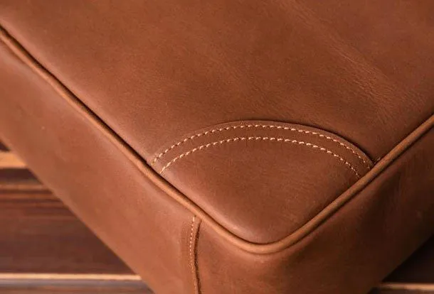 Handmade leather men Briefcase messenger vintage shoulder laptop bag vintage bag