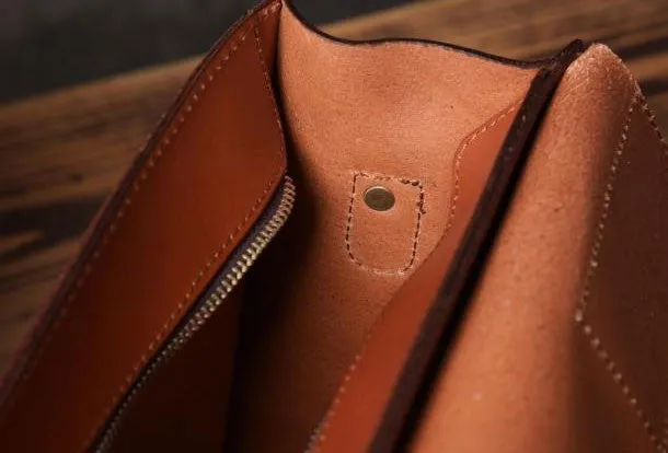 Handmade leather men Briefcase messenger vintage shoulder laptop bag vintage bag