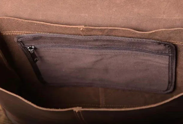 Handmade leather men Briefcase messenger vintage shoulder laptop bag vintage bag