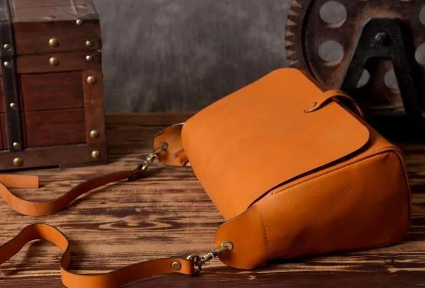 Handmade leather men Briefcase messenger vintage shoulder laptop bag vintage bag