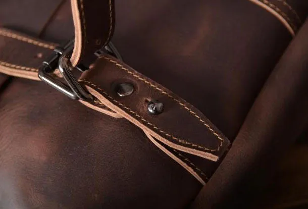 Handmade leather men Briefcase messenger vintage shoulder laptop bag vintage bag