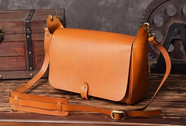 Handmade leather men Briefcase messenger vintage shoulder laptop bag vintage bag