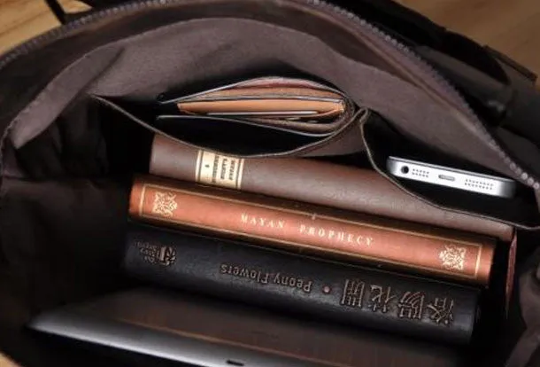 Handmade leather men Briefcase messenger vintage shoulder laptop bag vintage bag