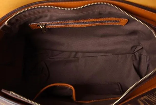 Handmade leather men Briefcase messenger vintage shoulder laptop bag vintage bag