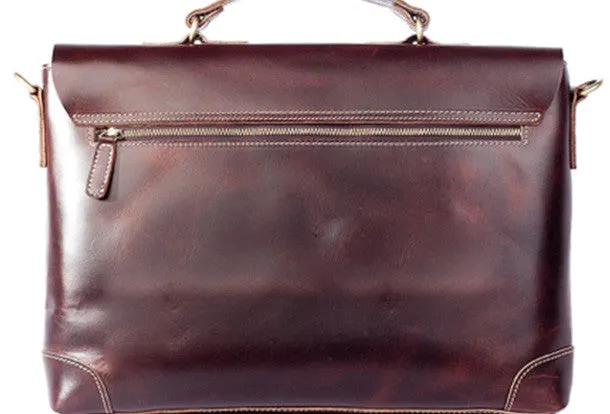 Handmade leather men Briefcase messenger vintage shoulder laptop bag vintage bag