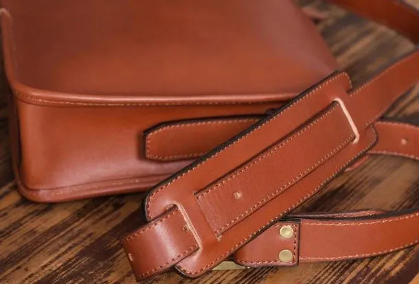Handmade leather men Briefcase messenger vintage shoulder laptop bag vintage bag