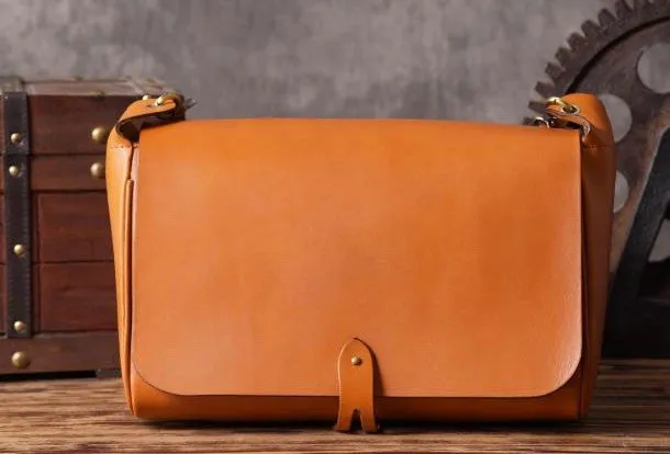 Handmade leather men Briefcase messenger vintage shoulder laptop bag vintage bag