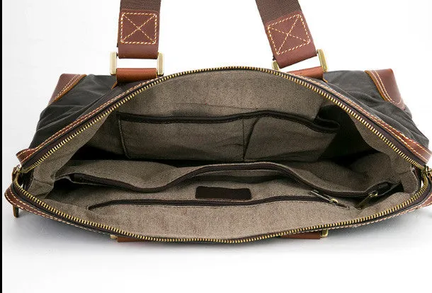 Handmade leather men Briefcase messenger vintage shoulder laptop bag vintage bag