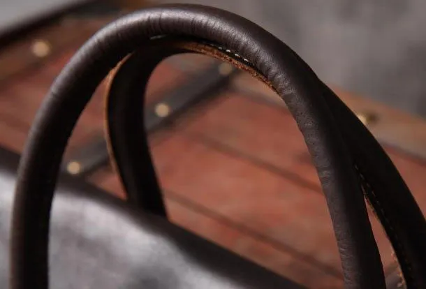 Handmade leather men Briefcase messenger vintage shoulder laptop bag vintage bag