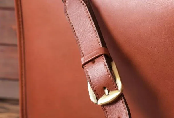 Handmade leather men Briefcase messenger vintage shoulder laptop bag vintage bag
