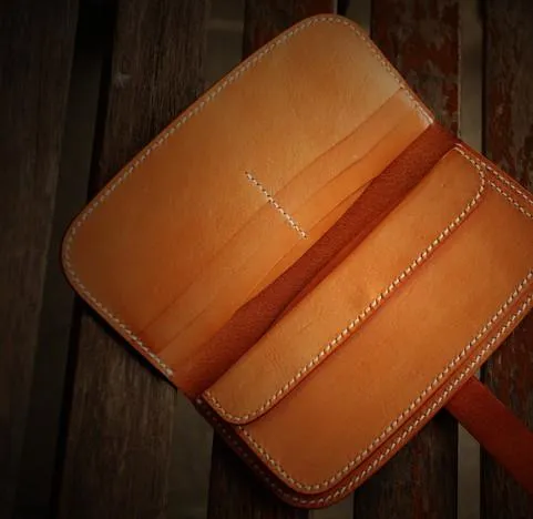 Handmade Leather Men Leather Long Wallet Cool Long Wallets for Men